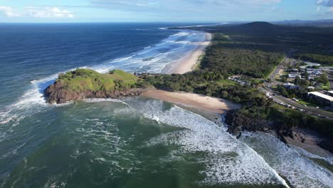 Norries-Promontorio-En-La-Hermosa-Playa-De-Cabarita-Y-Norries-Cove-En-Nueva-Gales-Del-Sur,-Australia