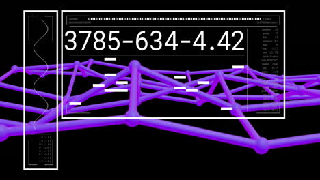 animation of scientific data processing over network of connections