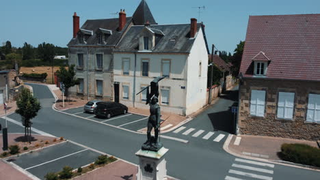 town square with monument in europe