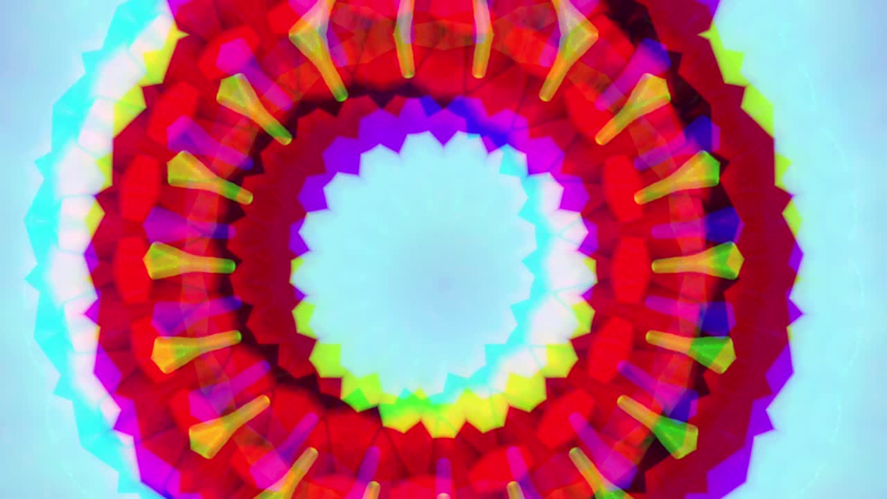 Sfondo astratto 4K. Loop dinamico e fantasioso in movimento. Caleidoscopio
