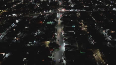 slow-motion drone footage of ecatepec streets at night