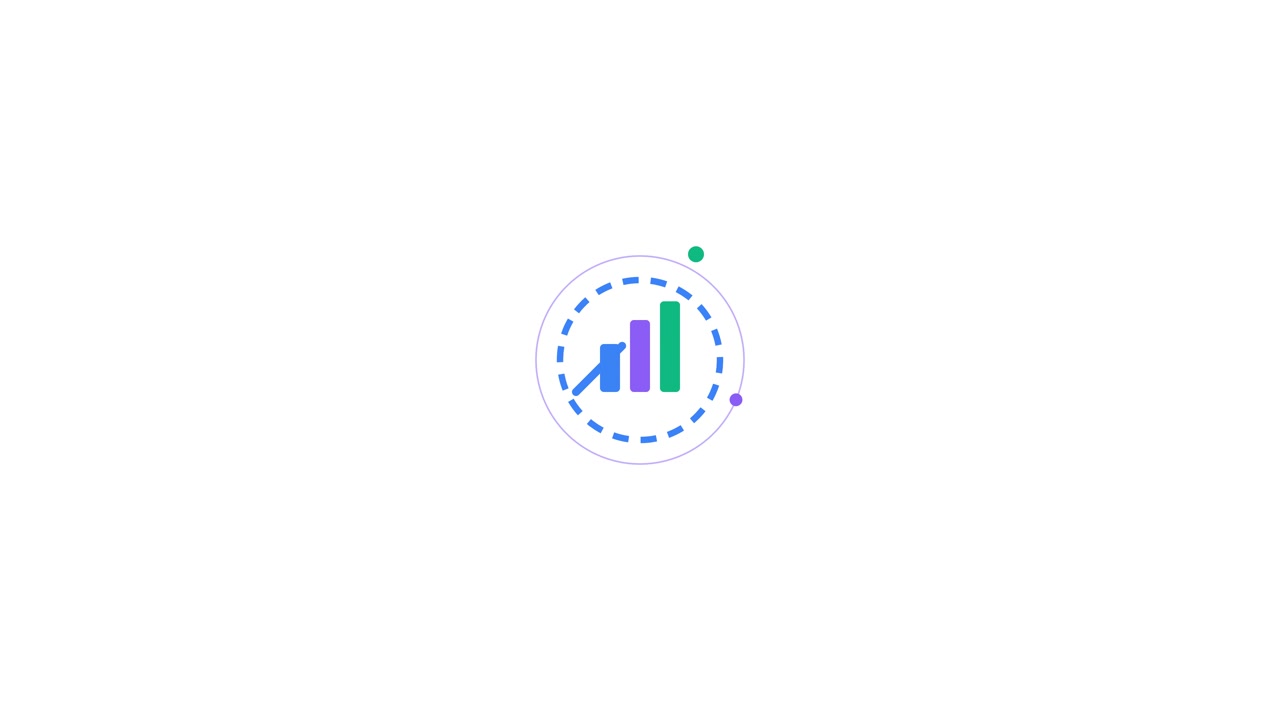 Animated Bar Chart Icon with Growth Trend Arrow