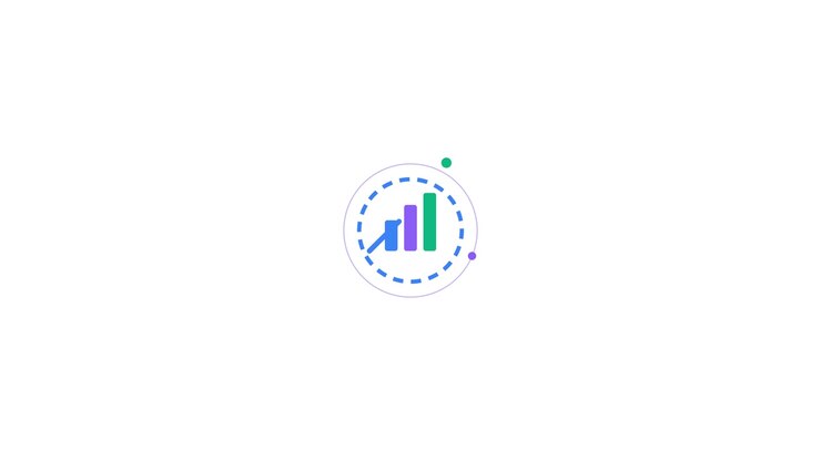 Animated Bar Chart Icon with Growth Trend Arrow