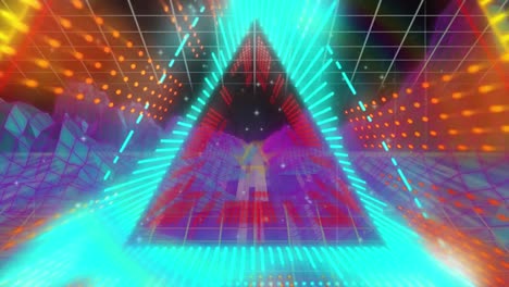 animación del metaverso sobre un túnel de neón brillante