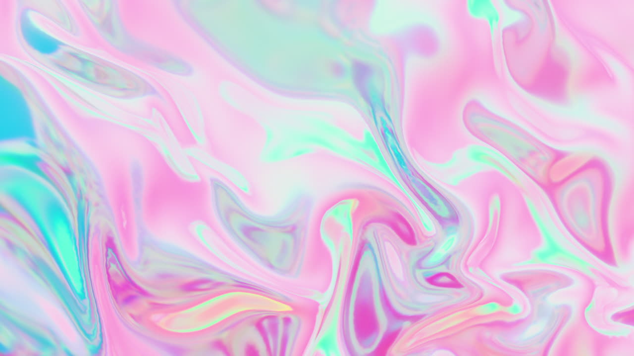 흐르는 천의 루프 애니메이션, 다채로운 파동 실크, 3d 렌더링