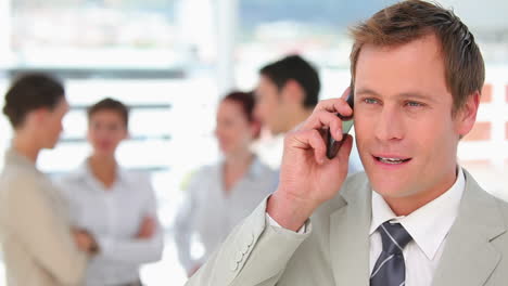 business man on his mobile phone