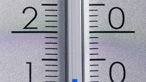 the thermometer scale where readings change