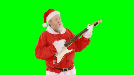 Papá-Noel-Cantando-Una-Canción-Y-Tocando-La-Guitarra.