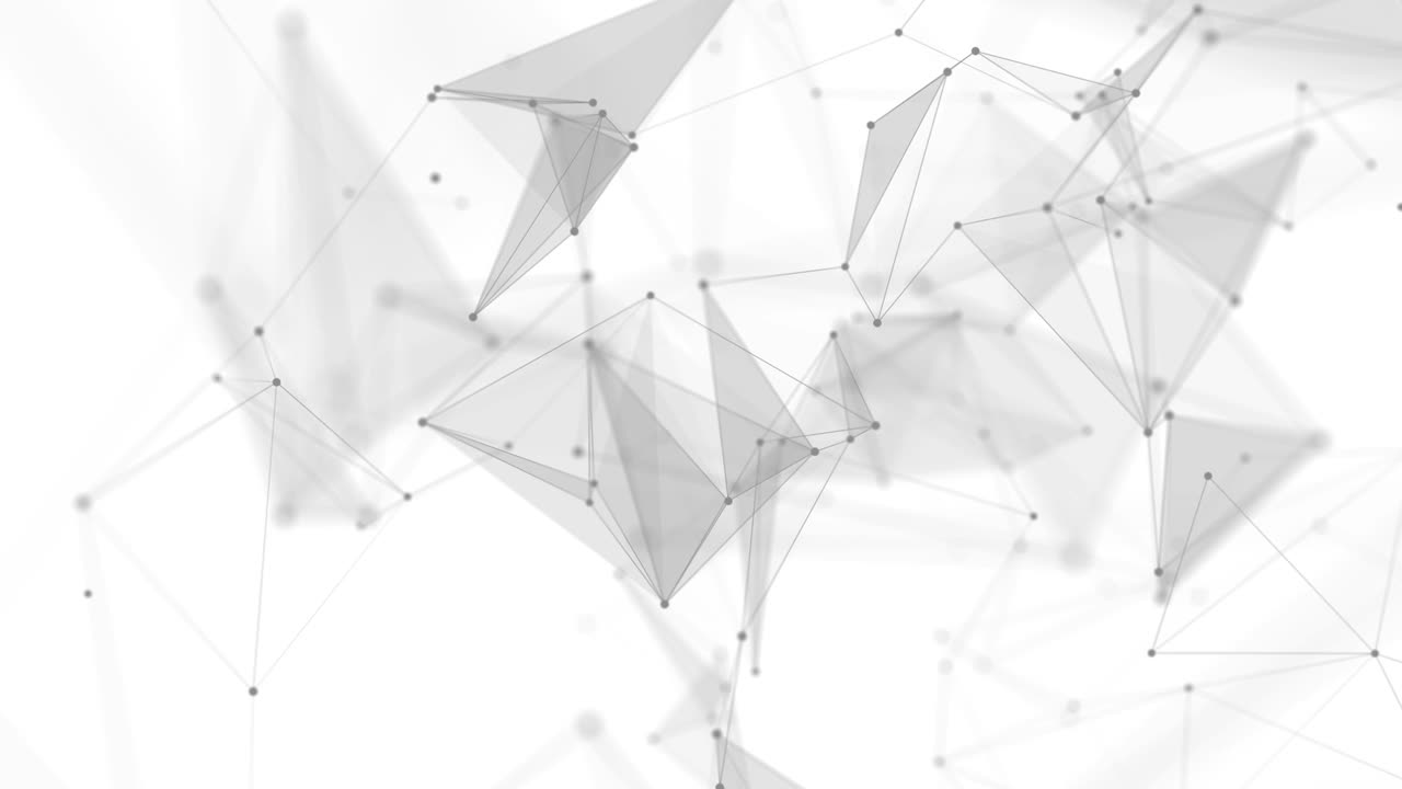 Abstract white background with moving lines and dots. Network connection structure. Data exchange. 3D seamless loop.