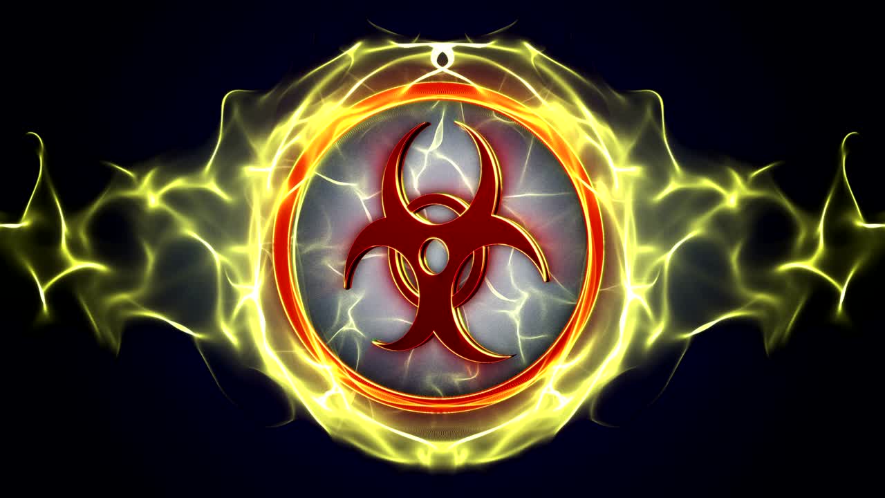 생물학적 위험 기호, 애니메이션, 알파 채널, 루프