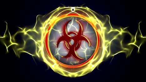 biohazard danger symbols, animation, with alpha channel, loop