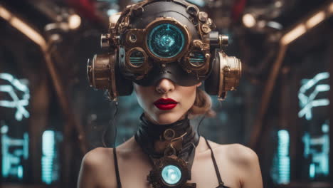 tecnología femenina con auriculares vr en hecho con ai