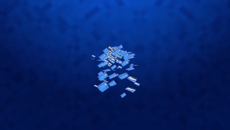 video motion graphic animation credit card falling down black background online payment cash