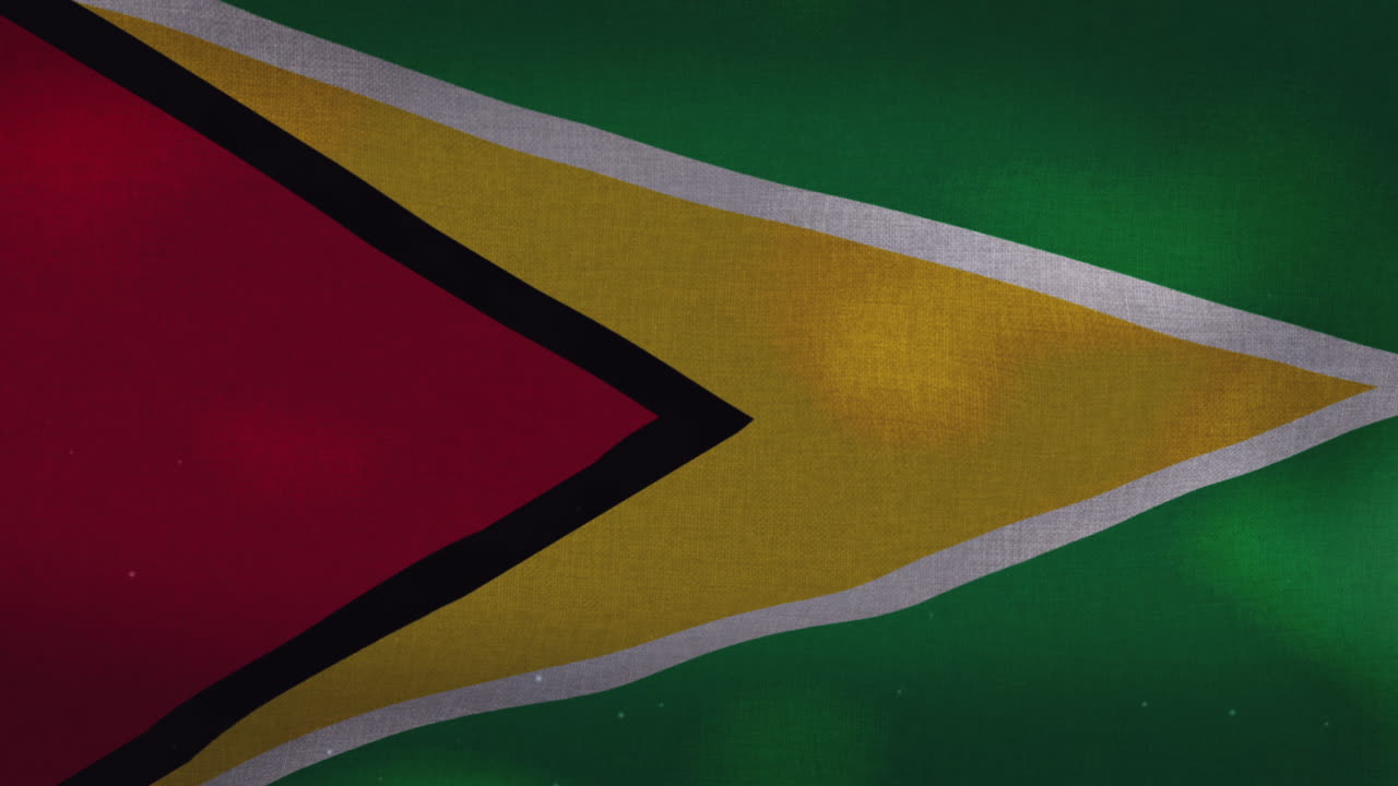 la bandera nacional de guyana ondeando