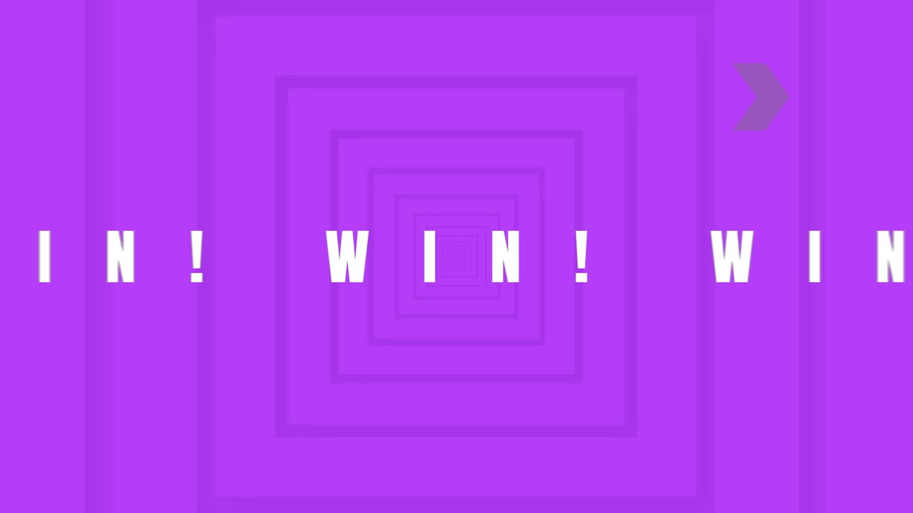 Animation of you win text over purple squares