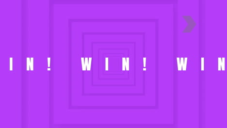 animation of you win text over purple squares