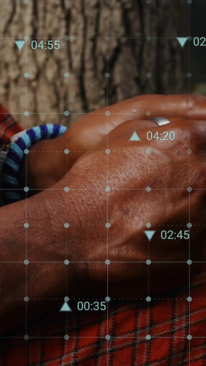 Animation of data processing over african american man using smartphone