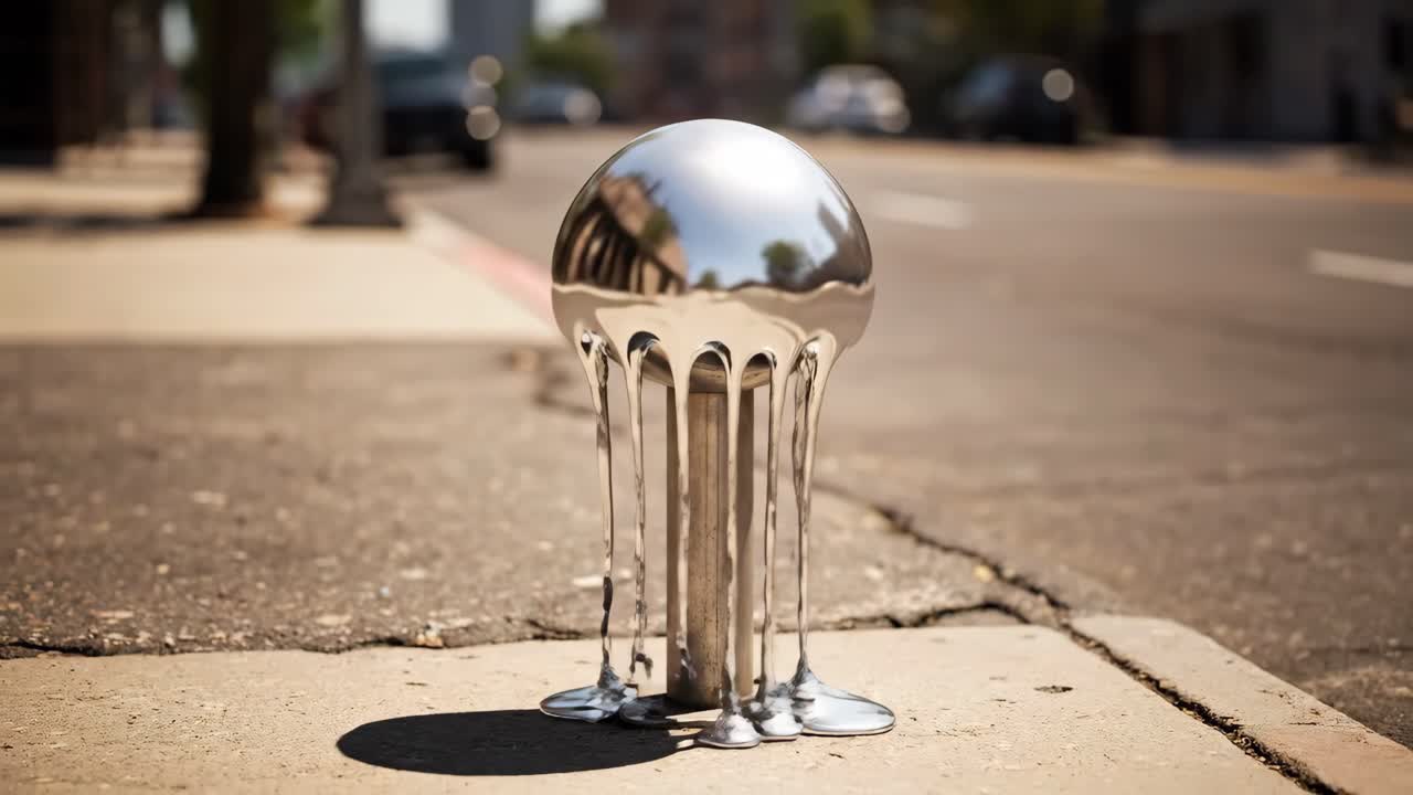 Melting Silver Parking Meter