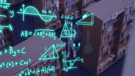 animación del procesamiento de datos científicos sobre una estudiante biracial