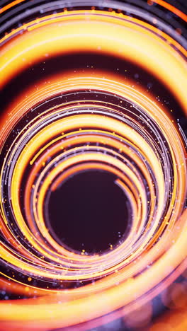rotating glowing vortex lines and particles background, 3d rendering.