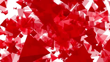 3d animated triangle shapes pyramid polygon vector floating flying to screen visual effect on white background intro titles motion gfx red