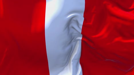 232 peru flag waving in wind slow motion animation 4k realistic fabric texture flag smooth blowing