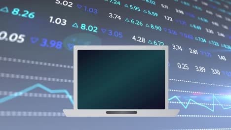 animación de la pantalla sobre financiero en fondo de la marina