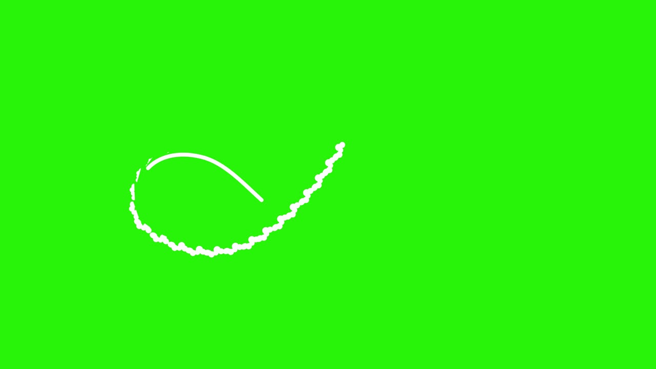 녹색 화면에 짧은 선과 모양 애니메이션 효과 요소 크로마 키