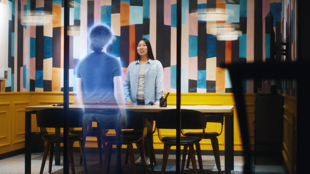 Virtual Meeting in a Modern Office