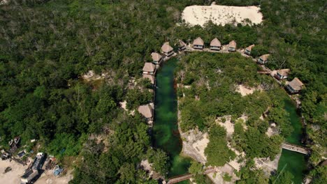 4k-aerial-of-Cabanas-in-tropical-Tulum-Mexico