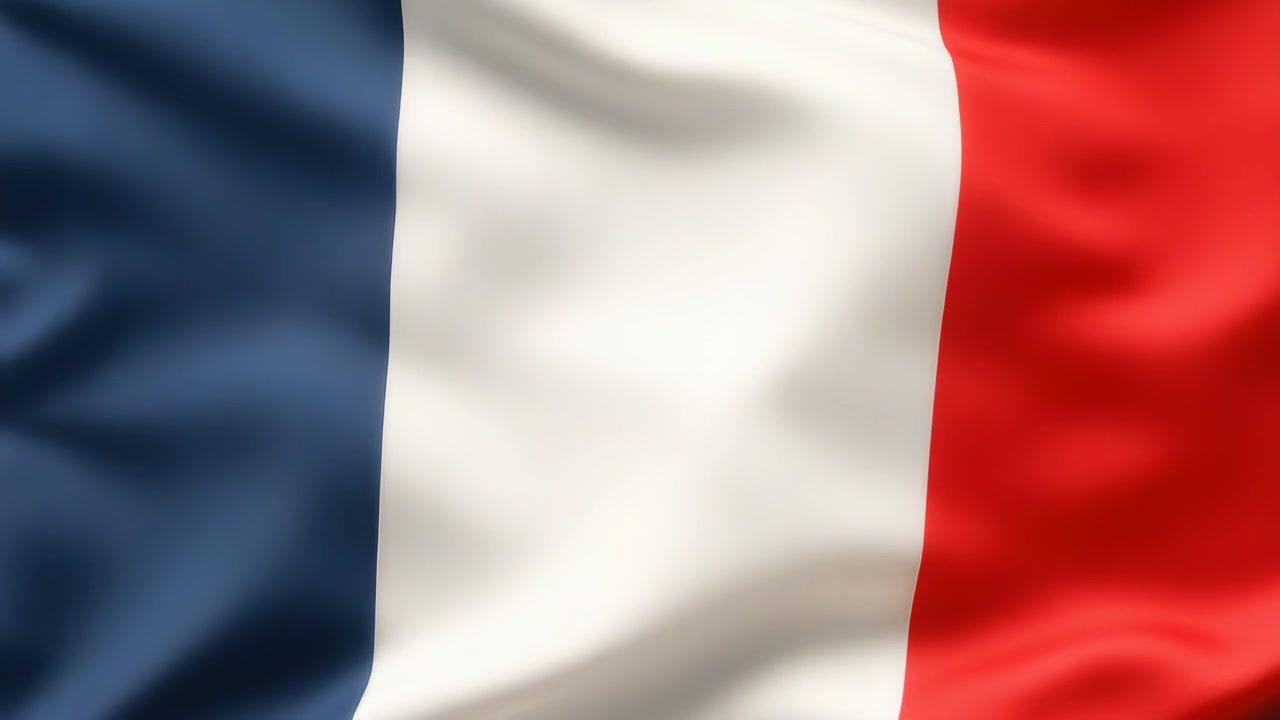 Bandera de Francia ondeando con luz suave