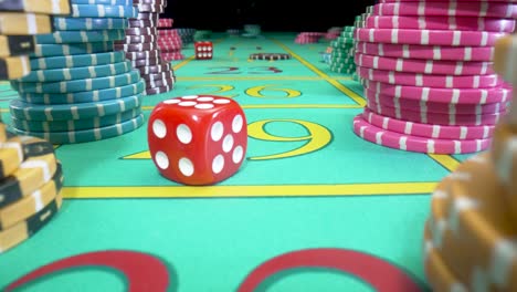 Dice on a Casino Table