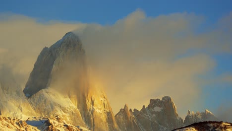 majestic mountain peak at sunset
