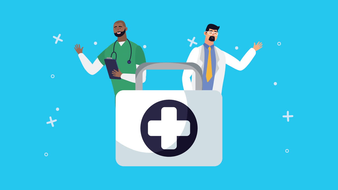 médicos y botiquín de primeros auxilios