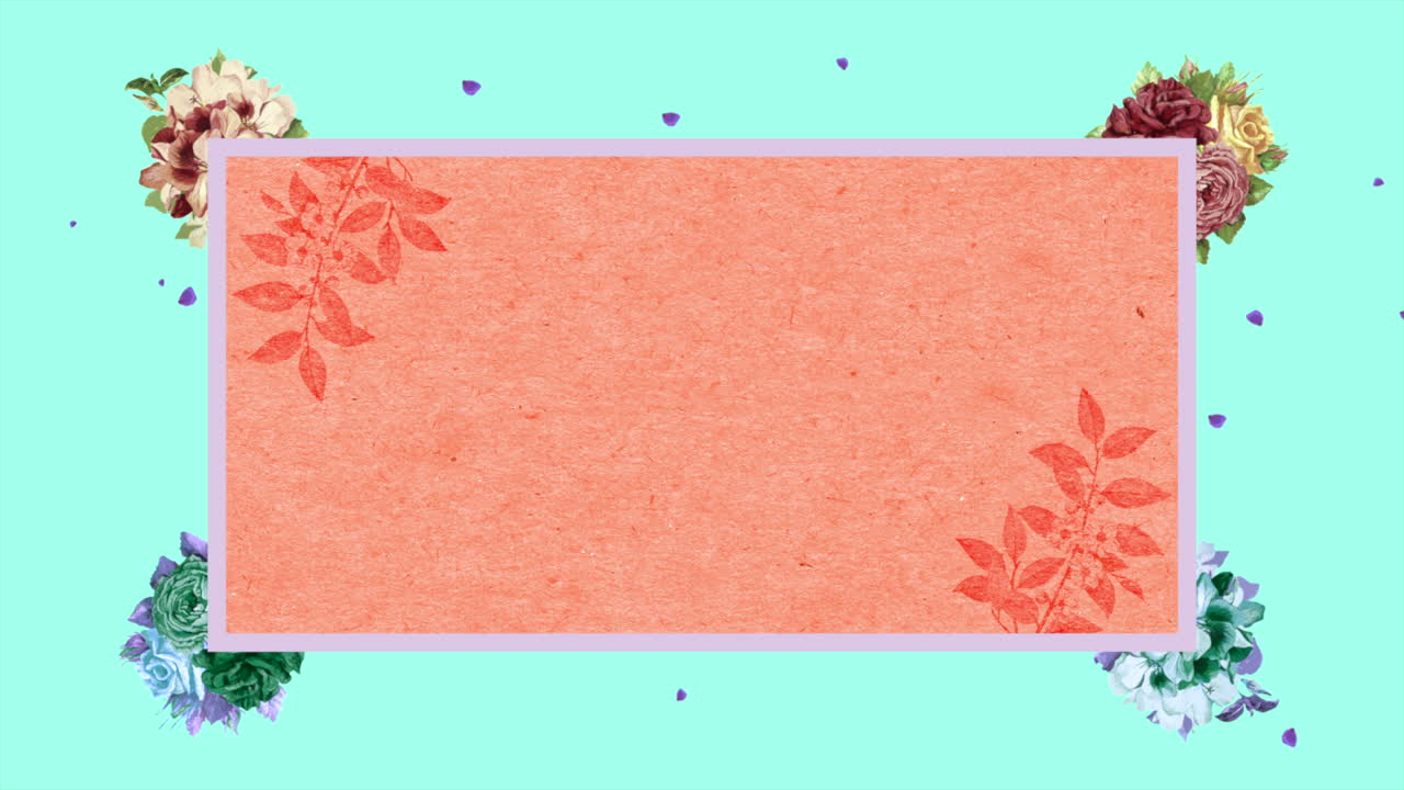 텍스트 프레임이 있는 화려한 복고풍 꽃