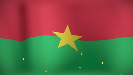 animation of confetti over flag of burkina faso