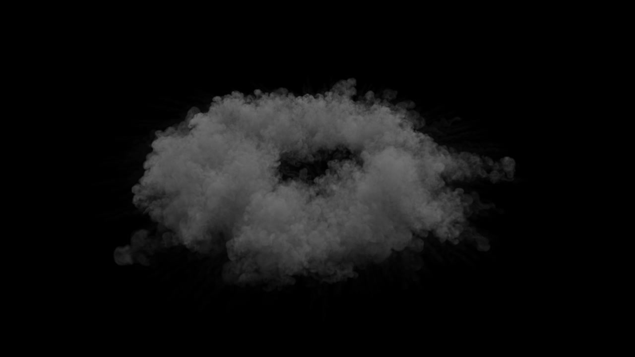 Un anello di fumo dinamico emerge, si espande verso l'esterno e poi si dissolve delicatamente in una nuvola. Questo elemento visivo isolato ha un canale alfa trasparente per una facile composizione su qualsiasi sfondo digitale