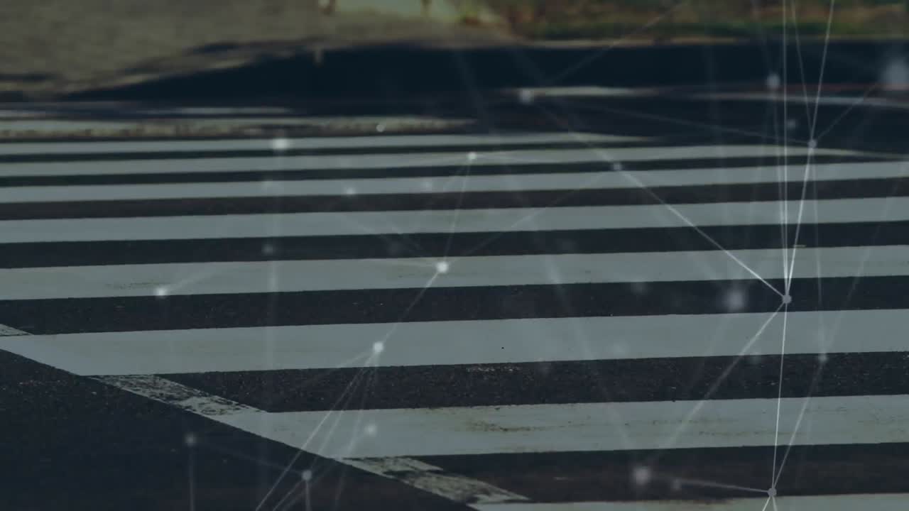 도시에서 걸어다니는 사람들의 연결망의 애니메이션