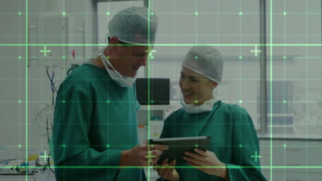 animation of data processing over diverse surgeons in hospital