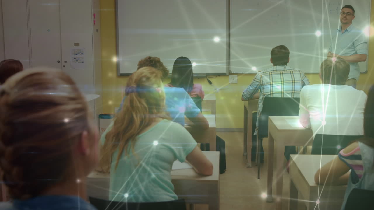 animación de la red de conexiones entre maestros y estudiantes varones