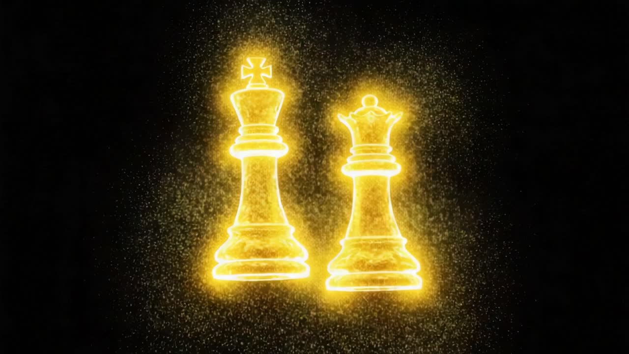 Illuminated Chess Kings: A Stunning Visual Representation of Strategic Power and Kingship in a Magical, Golden Glow that Captivates Players and Fans Alike