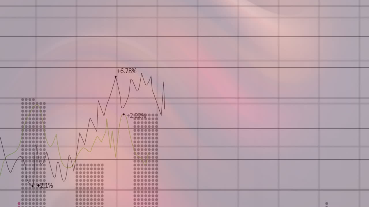 animación del procesamiento de datos y diagramas sobre un fondo blanco