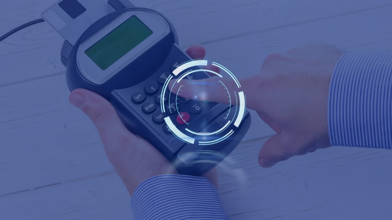 animación del escaneo de alcance sobre el terminal de pago