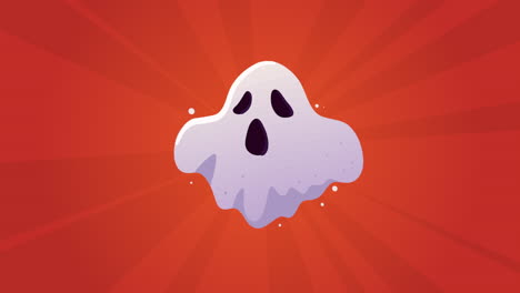 feliz animación de halloween con fantasma