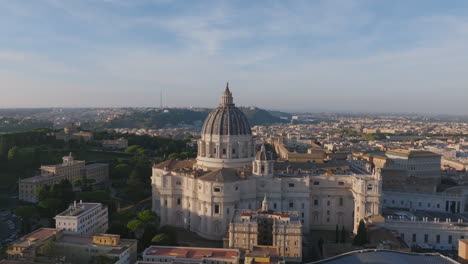 aerial footage that is slowly rotating around the dome of st