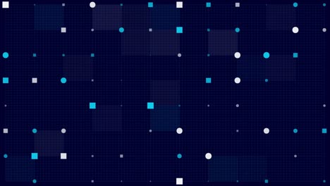 4k animated tech background made of twinkling squares and circles