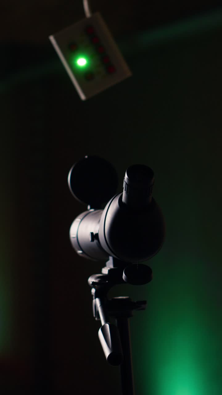 Vertical video Shooting gallery client using rifle to hit targets, getting congratulated