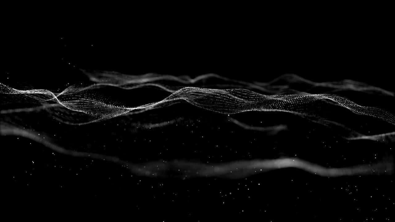 4k Abstract black and white background wave particles form. stock video ...