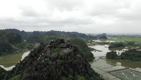 aerial shot of hang mua in vietnam