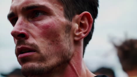 athlete in profile